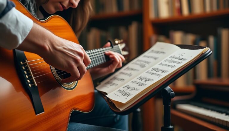découvrez comment lire une partition de guitare classique facilement grâce à notre guide : déchiffrage des notes, compréhension du rythme et astuces pour bien débuter. idéal pour les guitaristes débutants !